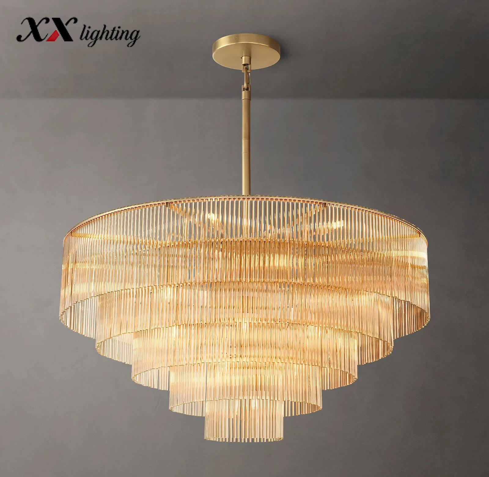 Amadeo Round Chandelier - 49¾″, Polished Nickel