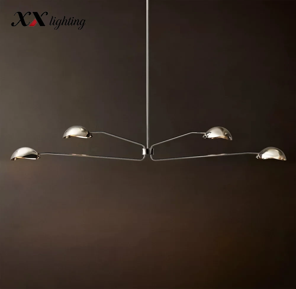 Convessi Round Chandelier 48 inch - 72″, Polished Nickel