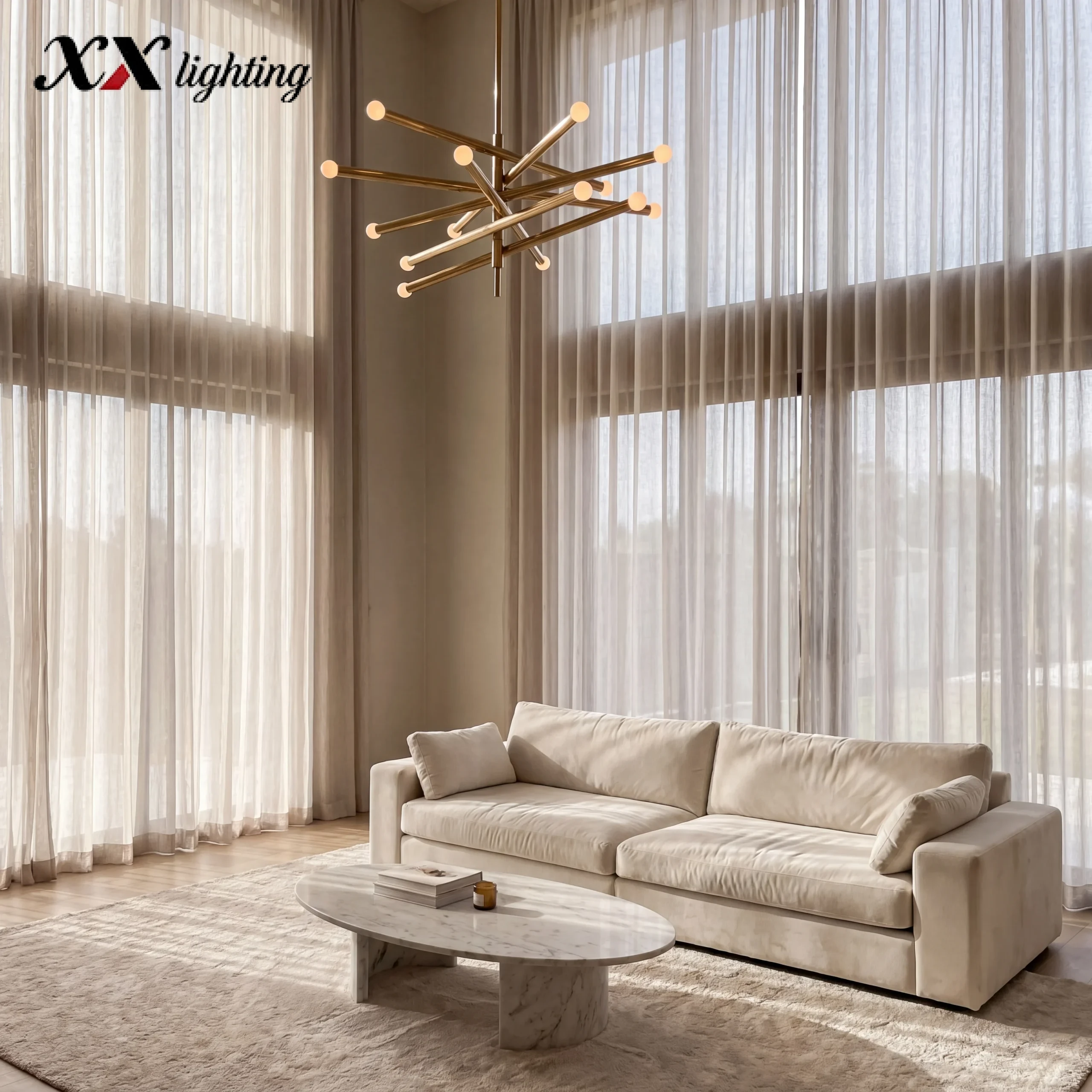 Rousseau 10-Light Mobile Orb Chandelier - 38¼″, Vintage Brass