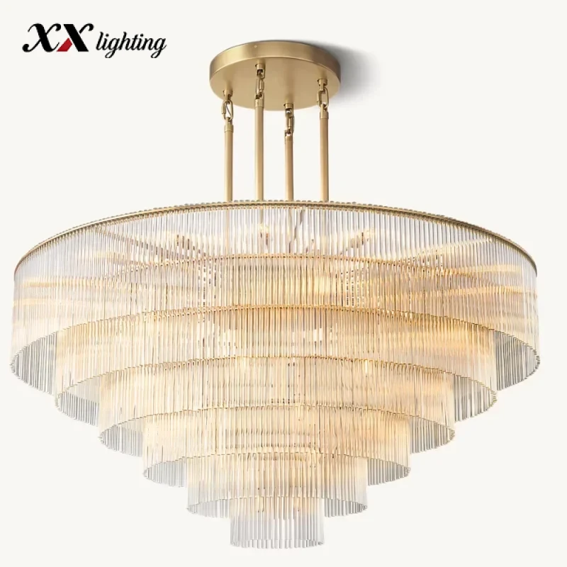 Amadeo Round Chandelier - 60″, Polished Nickel