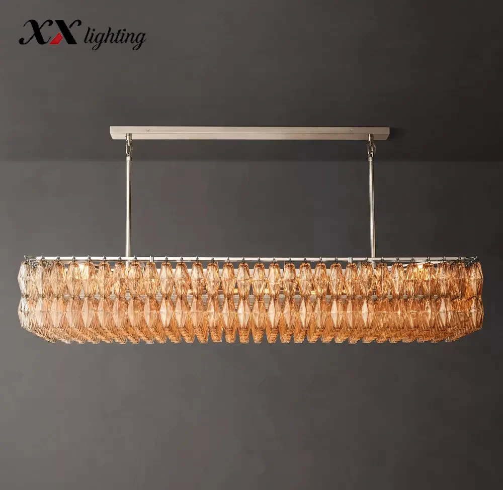 Chiara Clear Glass Rectangular Chandelier
