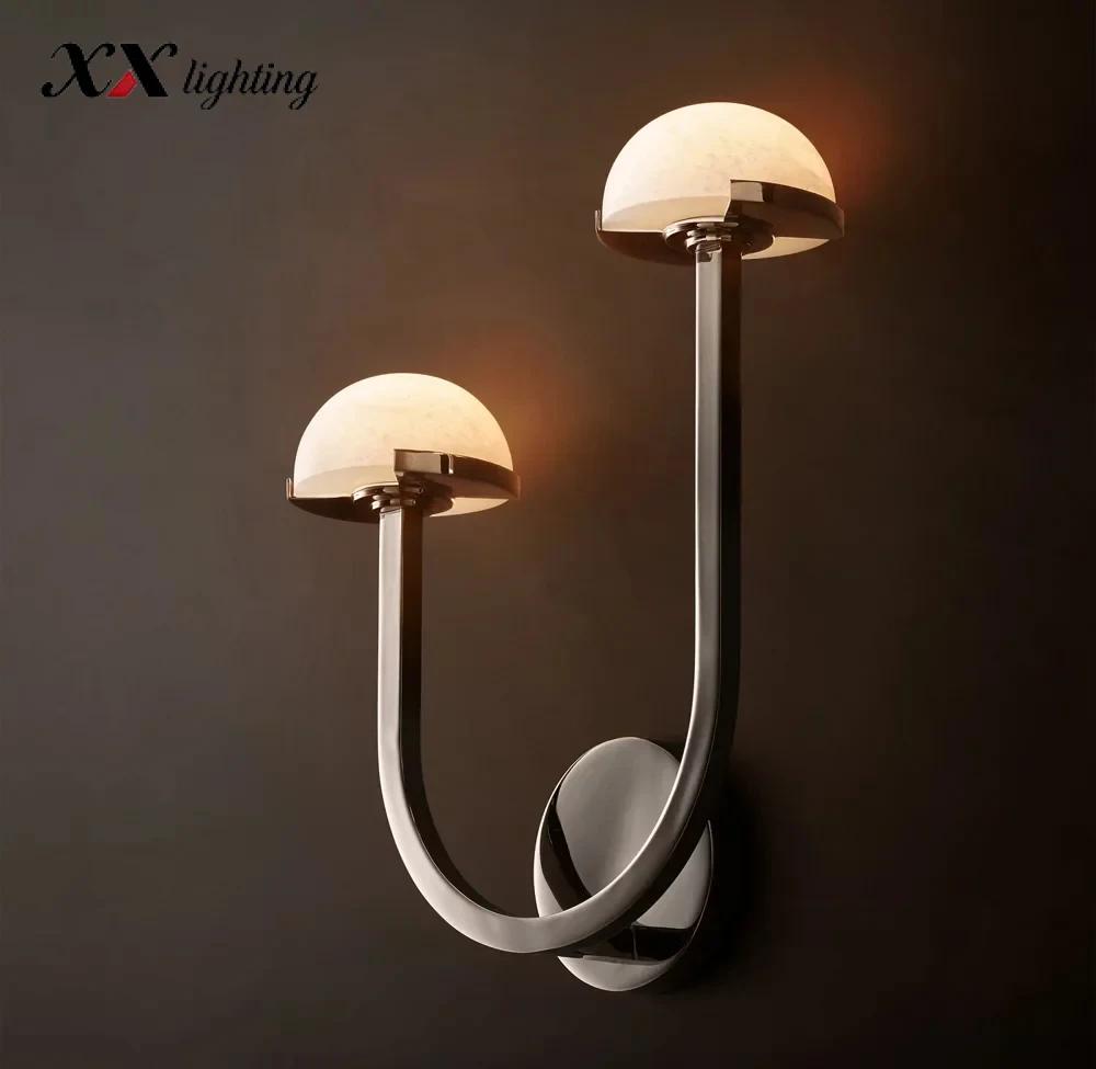 Pedra Double Sconce - Left - 12¼″, Polished Nickel
