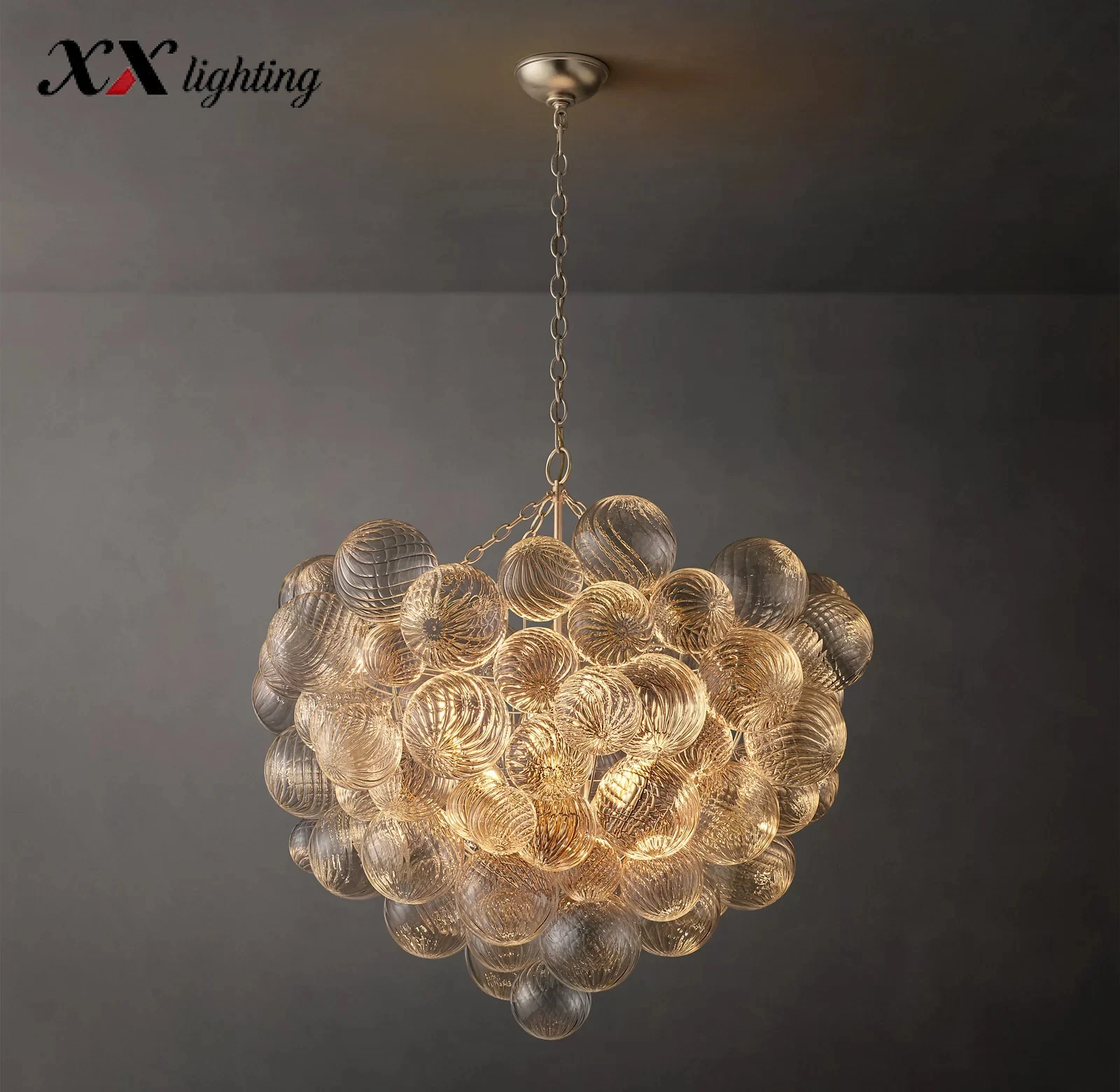 Talia Round Chandelier 24 inch - 37¾", Plaster