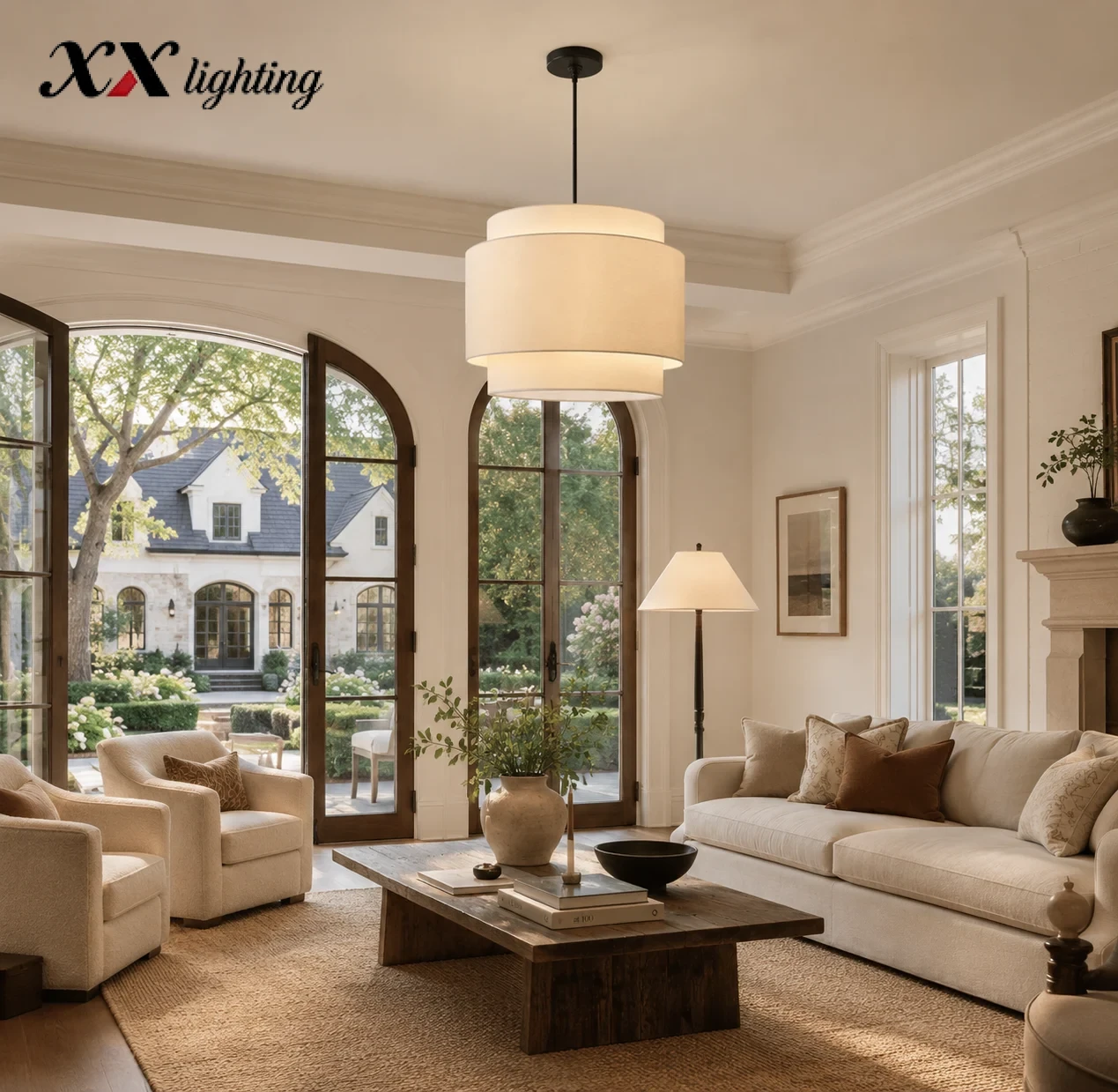 Échelon Pendant Light 24 inch - 24", White