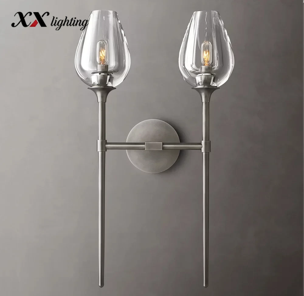 Tulip Single Sconce 5 inch - 14″, Satin Nickel