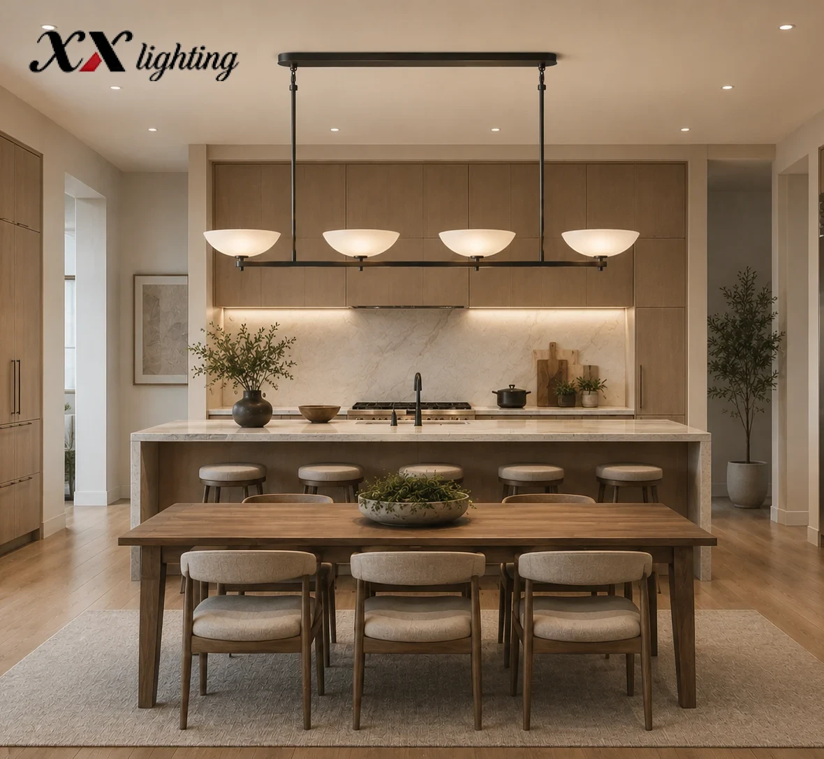 Vernet Linear Chandelier 60 inch - 60", Satin Nickel