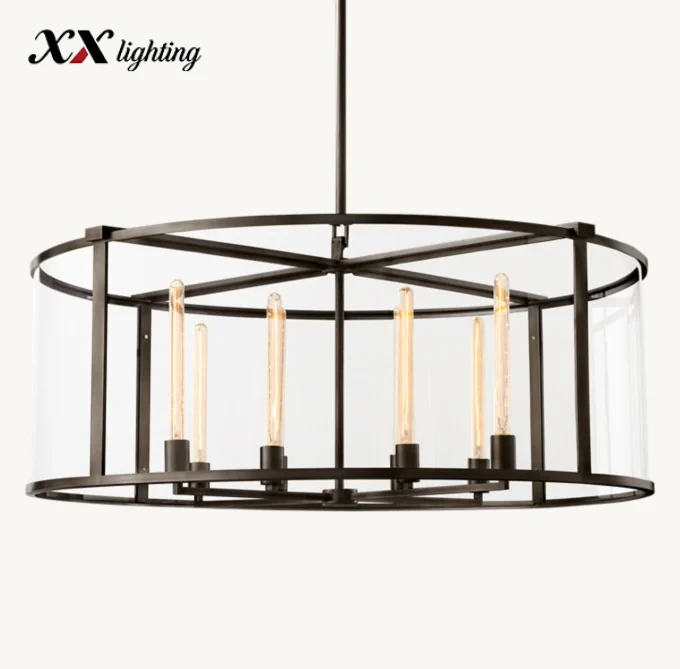 Beckman Round Chandelier 33 inch - 44", Lacquered Burnished Brass