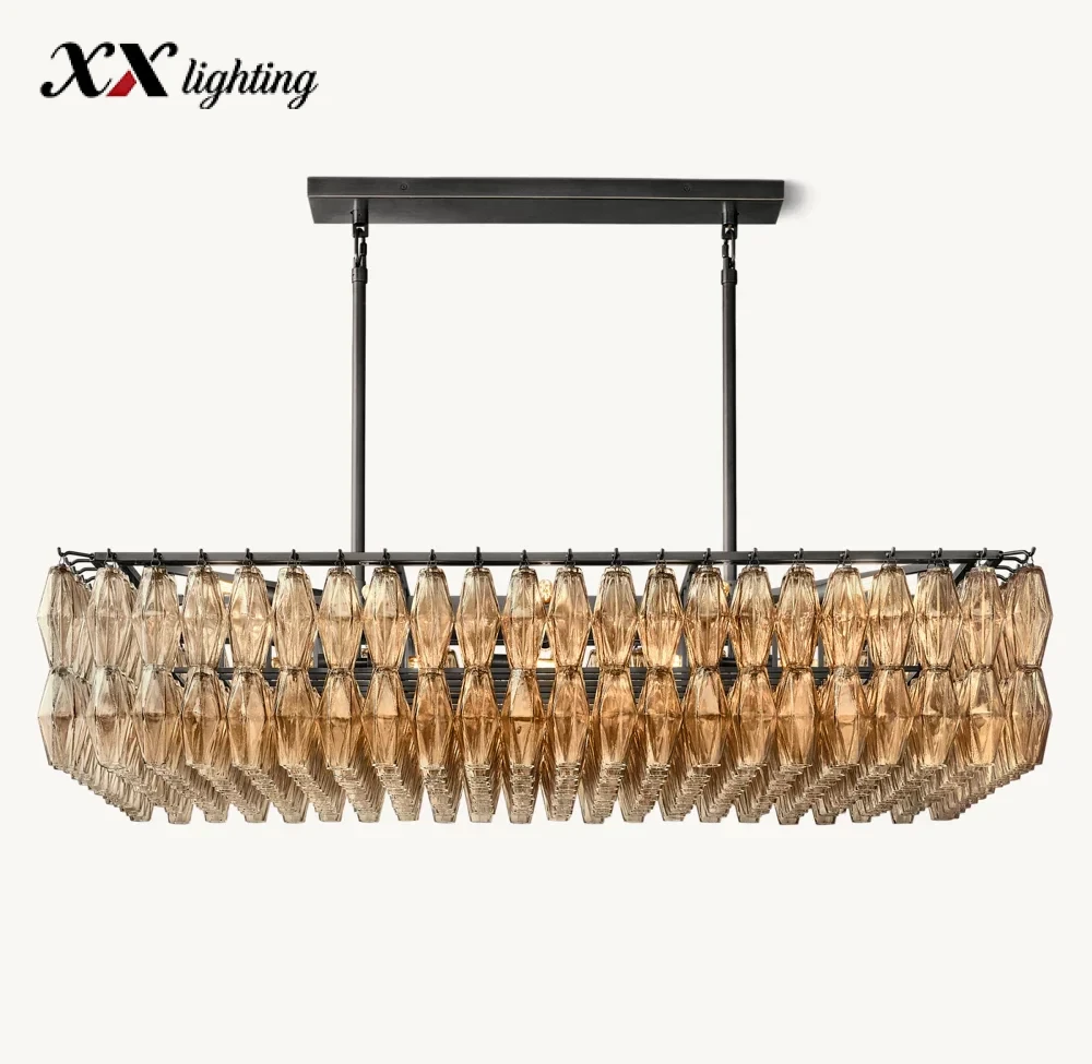 Chiara Clear Glass Rectangular Chandelier
