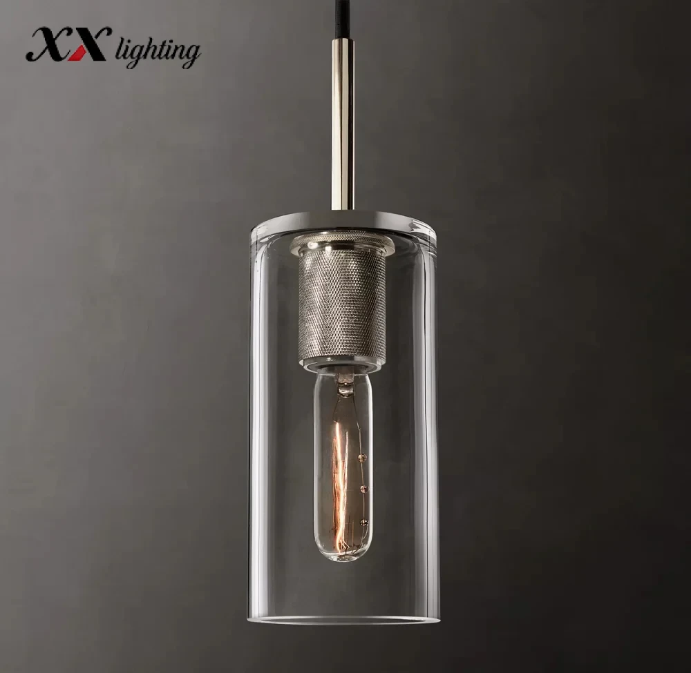 Utilitaire Cylinder Shade Pendant - 4½″, Polished Nickel