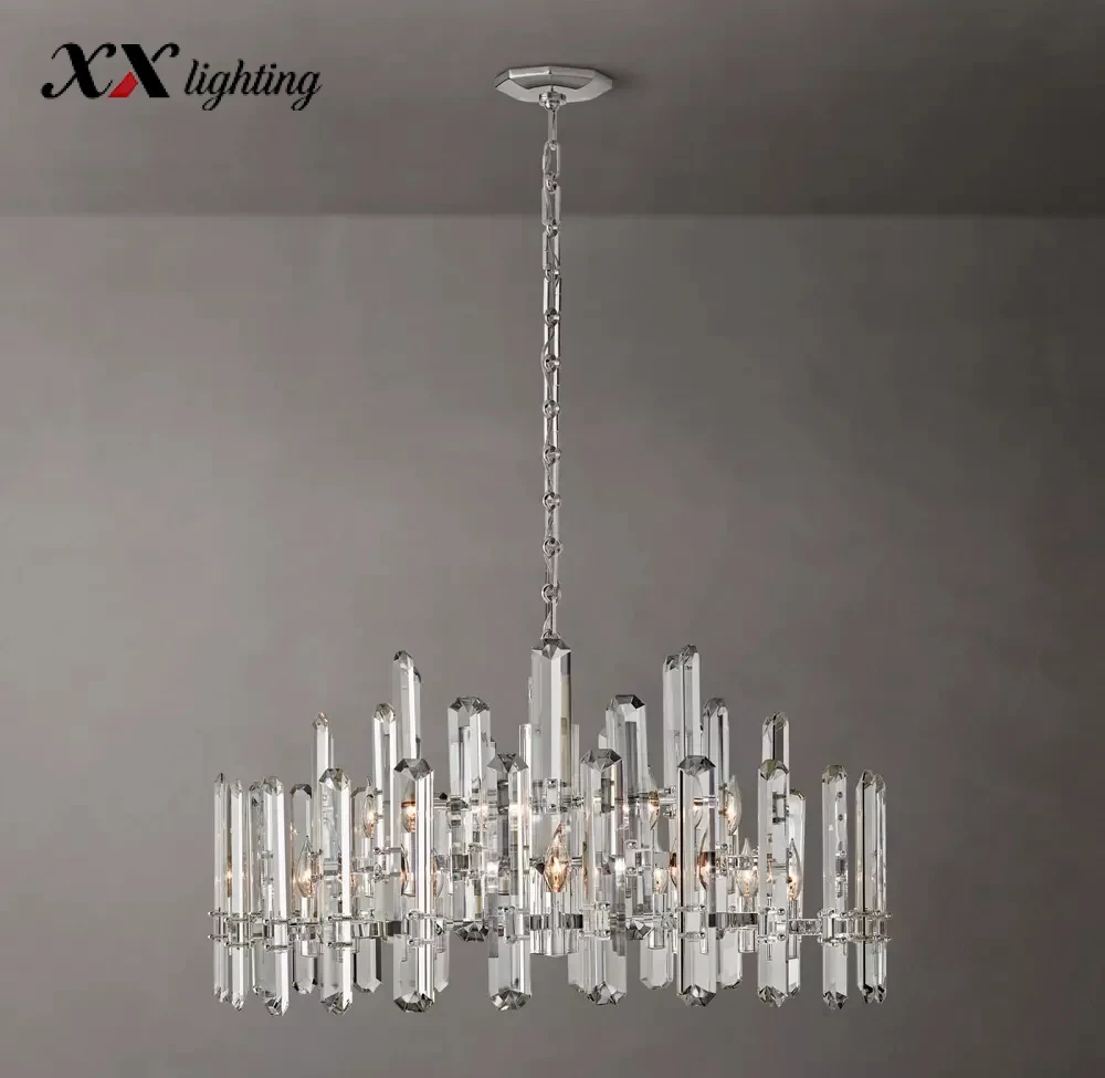 Bonnington Round Chandelier - 36", Polished Nickel