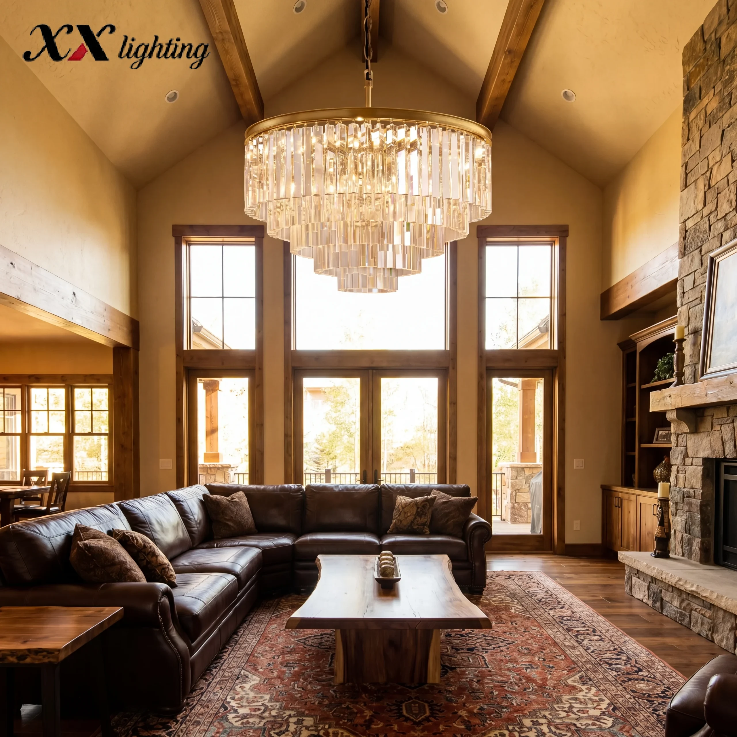 1920S Odeon Round Chandelier - 43¼", Polished Nickel