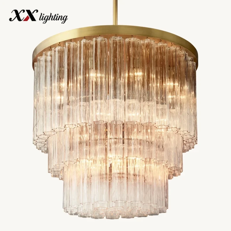 Cielo Three-Tier Round Chandelier - 35½", Polished Nickel