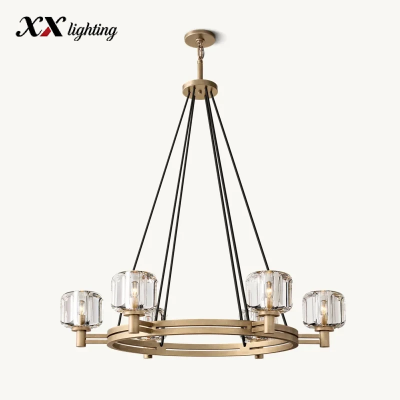 Demaret Round Chandelier 36 inch - 36″, Polished Nickel