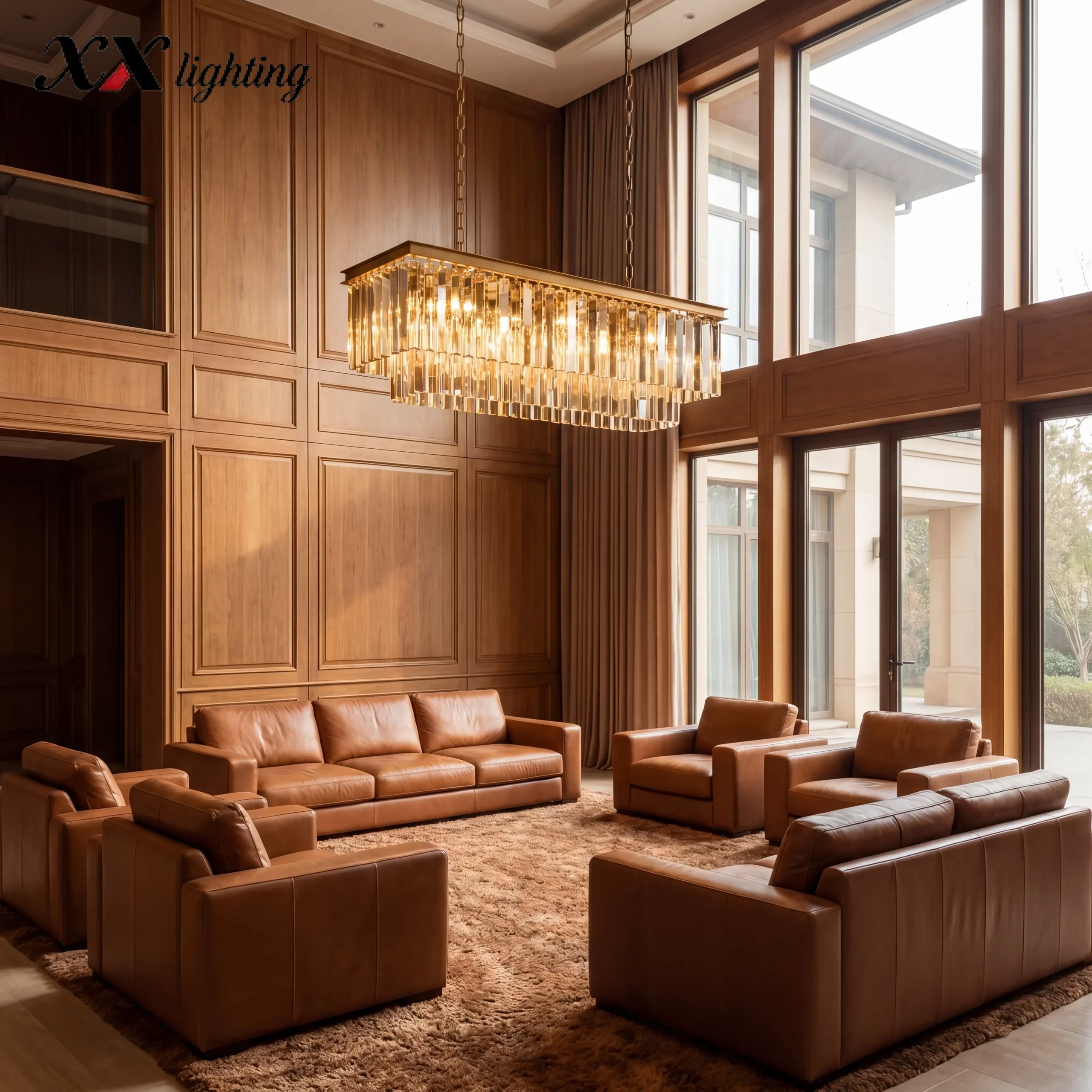 1920S Odeon Rectangular Chandelier - 49¼", Polished Nickel
