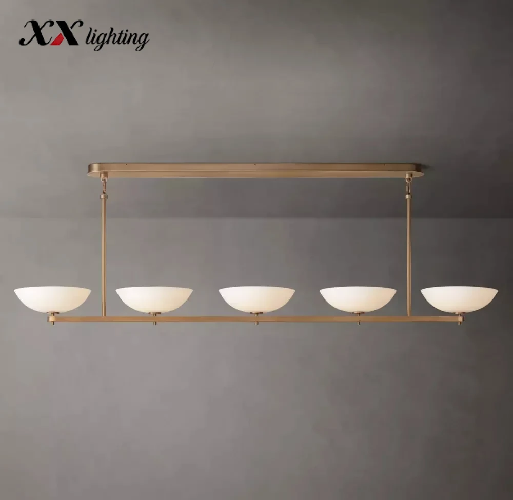 Vernet Linear Chandelier 60 inch - 76", Satin Nickel