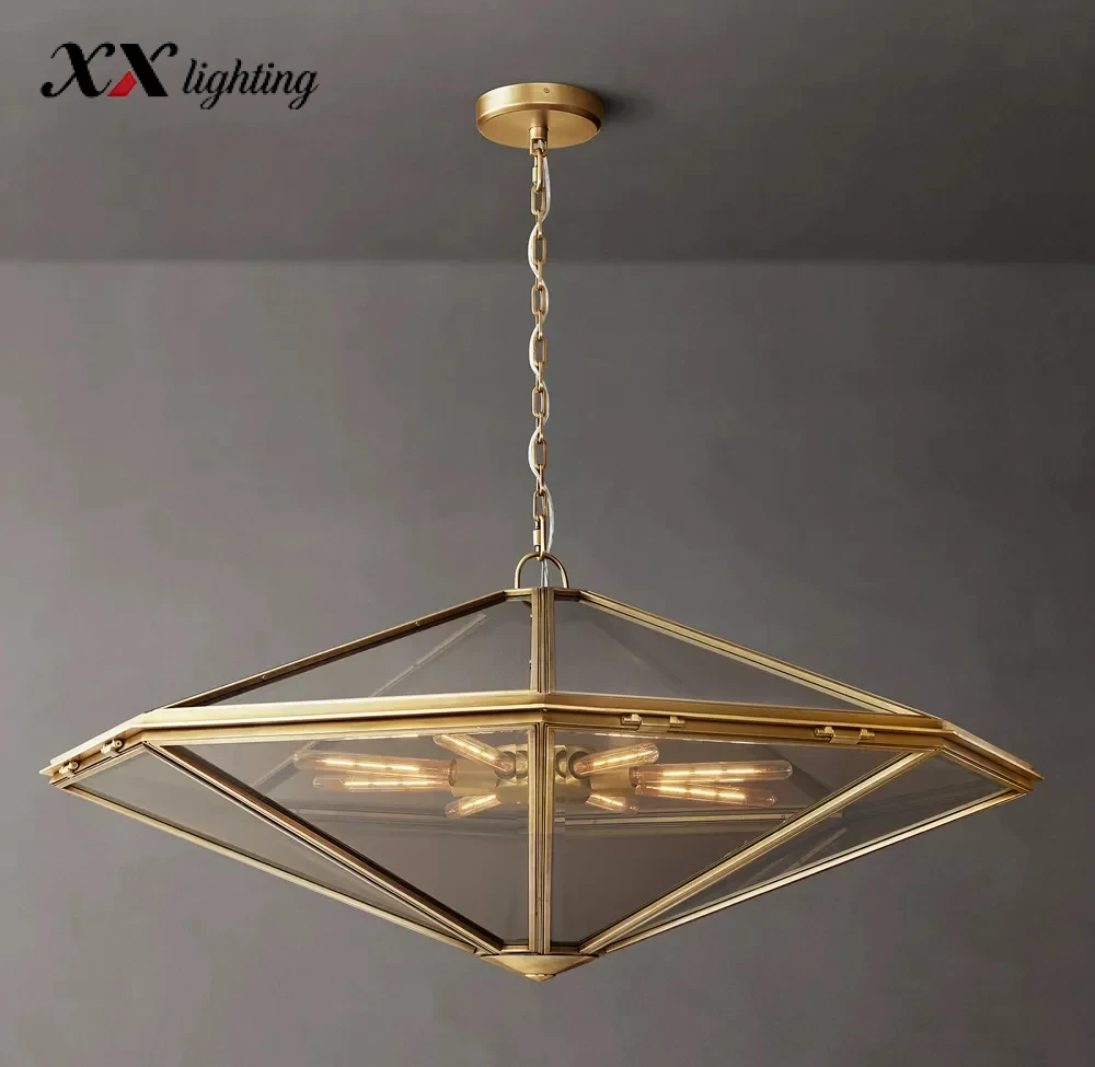 Helena Chandelier 36 inch - 48", Lacquered Burnished Brass