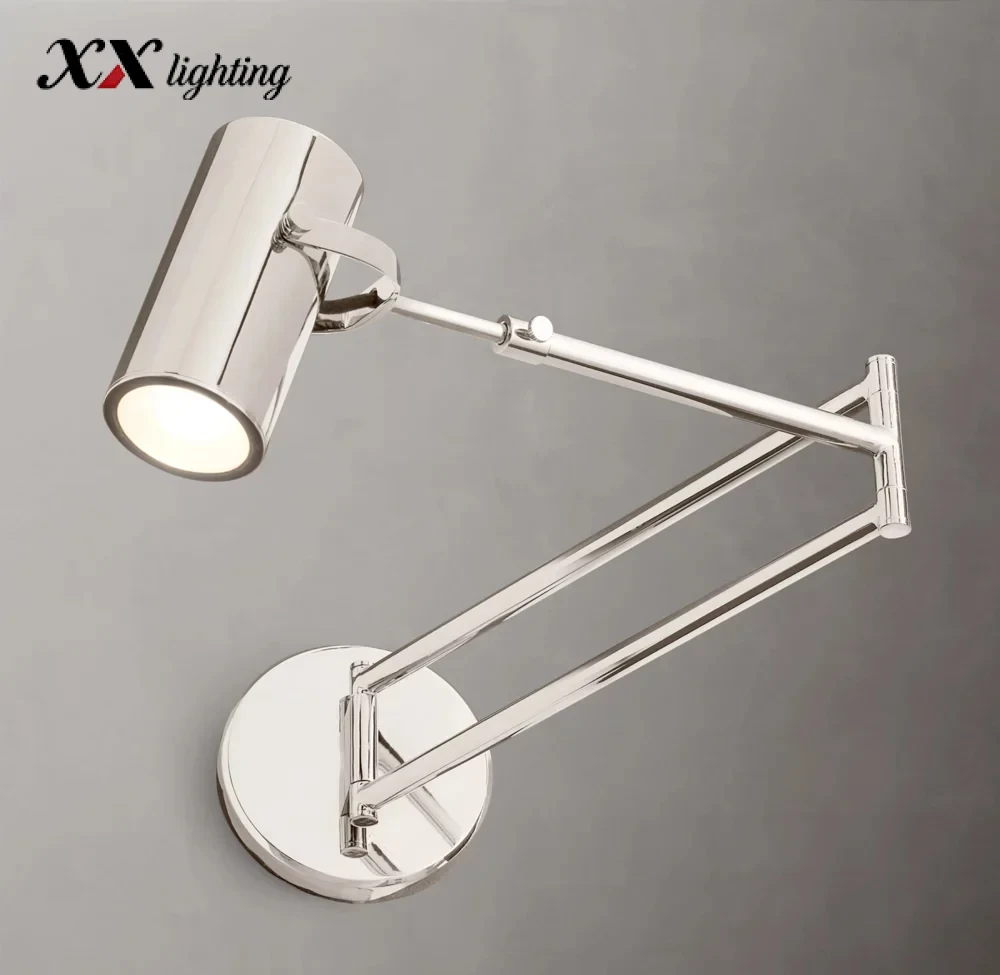 Champeaux Swing-Arm Sconce 6 inch - 6″, Polished Nickel