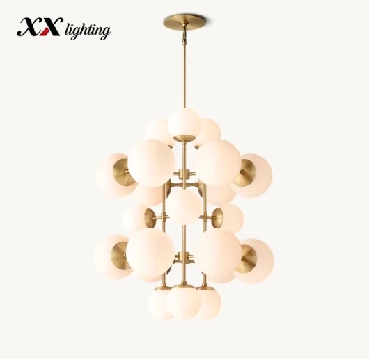 Cirque Tall Chandelier - 31¾″, Lacquered Burnished Brass