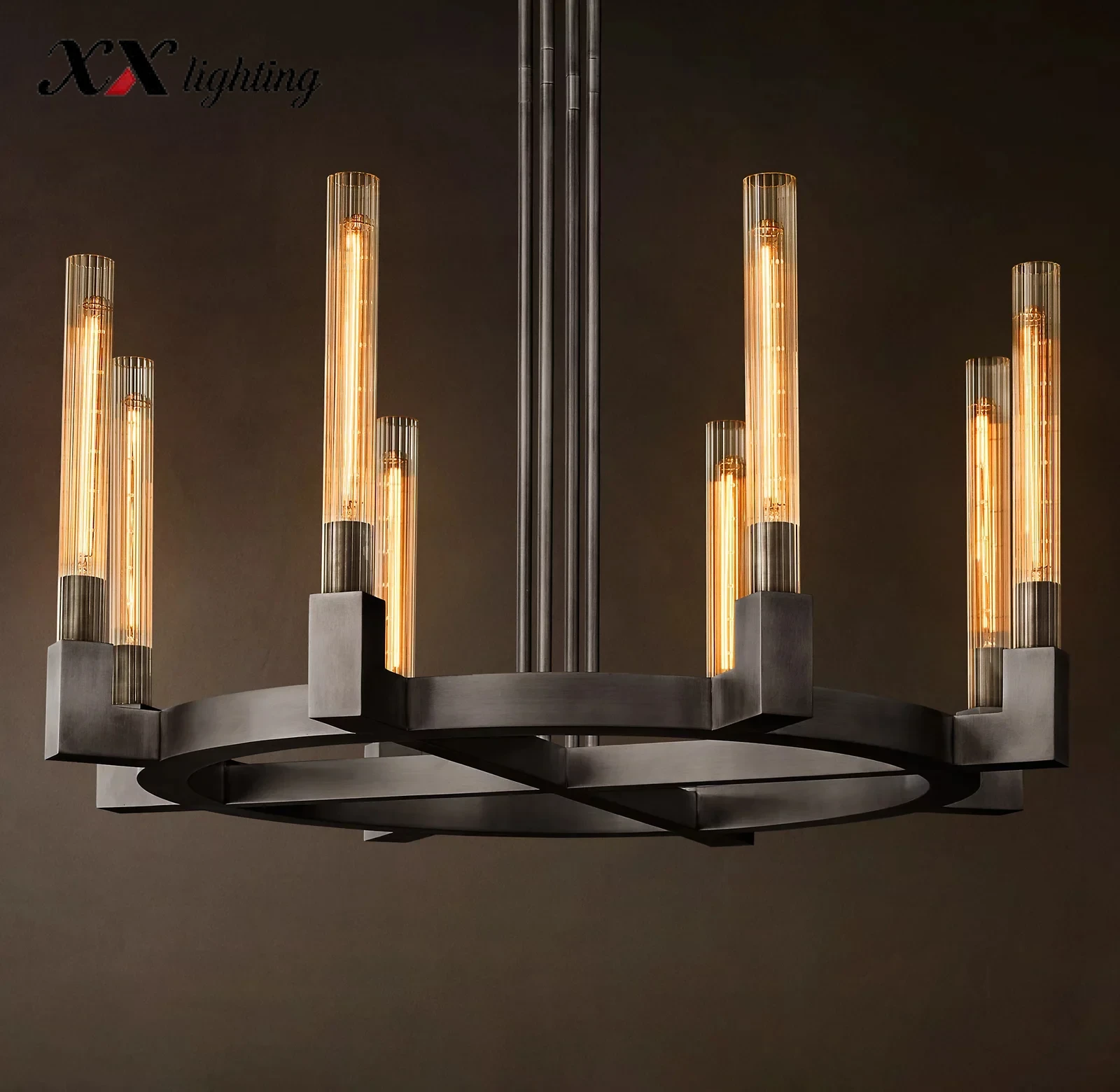 Cannele Round Chandelier 36 inch - 36", Satin Nickel