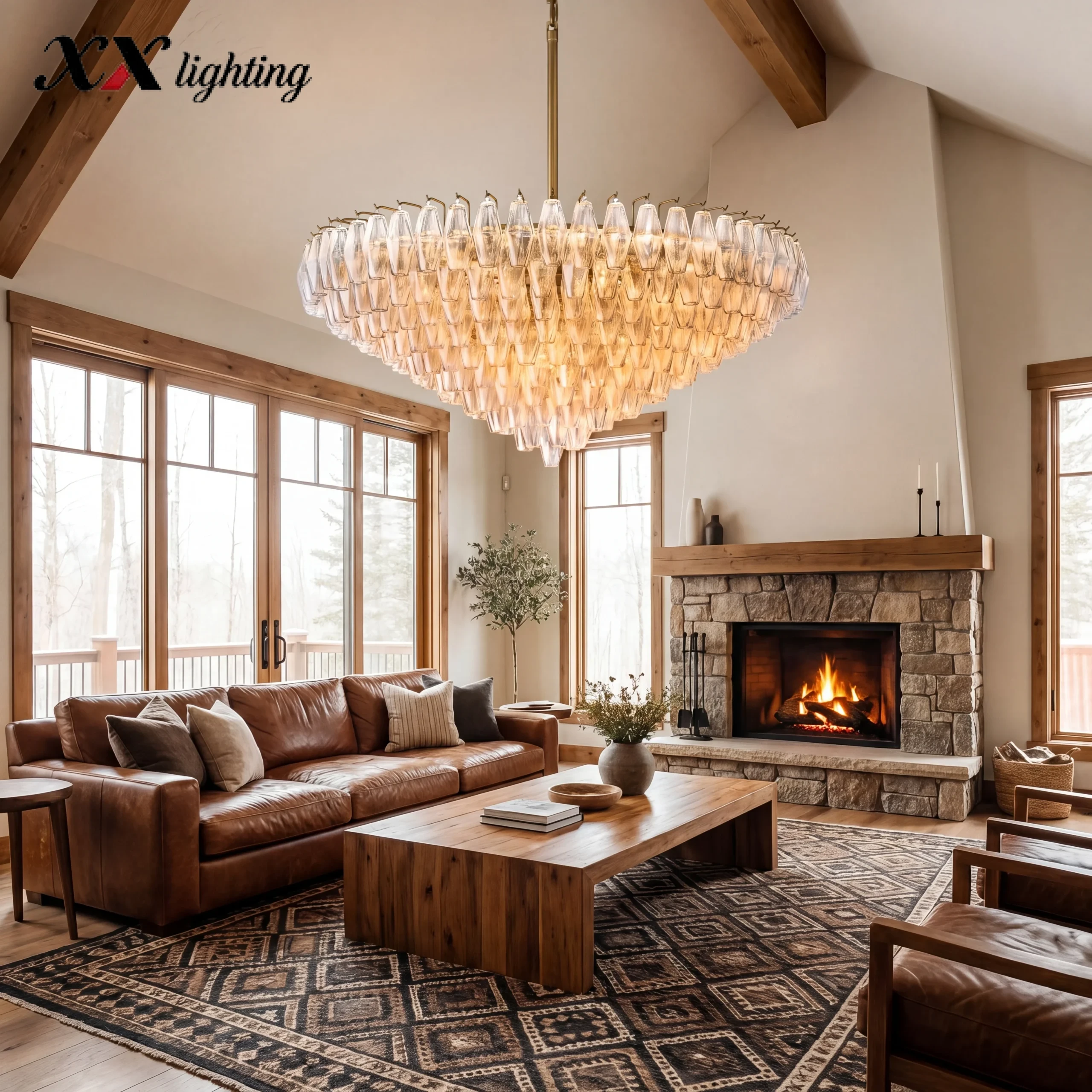 Chiara Clear Glass Tiered Round Chandelier