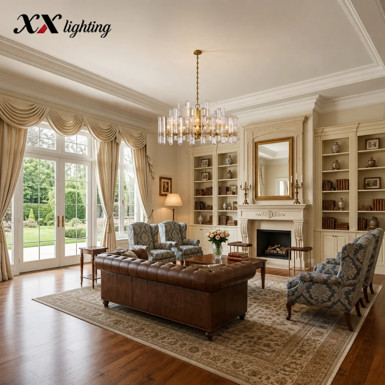 Bonnington Round Chandelier - 36", Polished Nickel