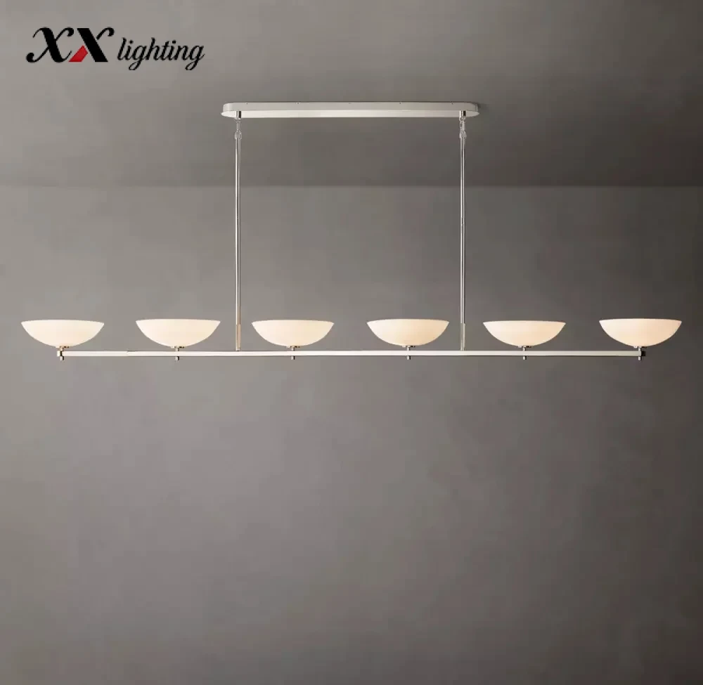 Vernet Linear Chandelier 60 inch - 96", Satin Nickel