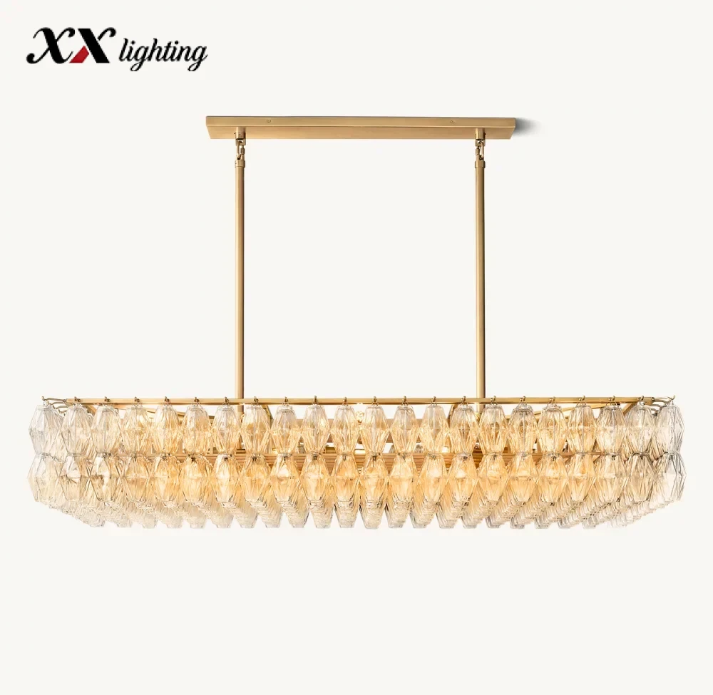 Chiara Clear Glass Rectangular Chandelier