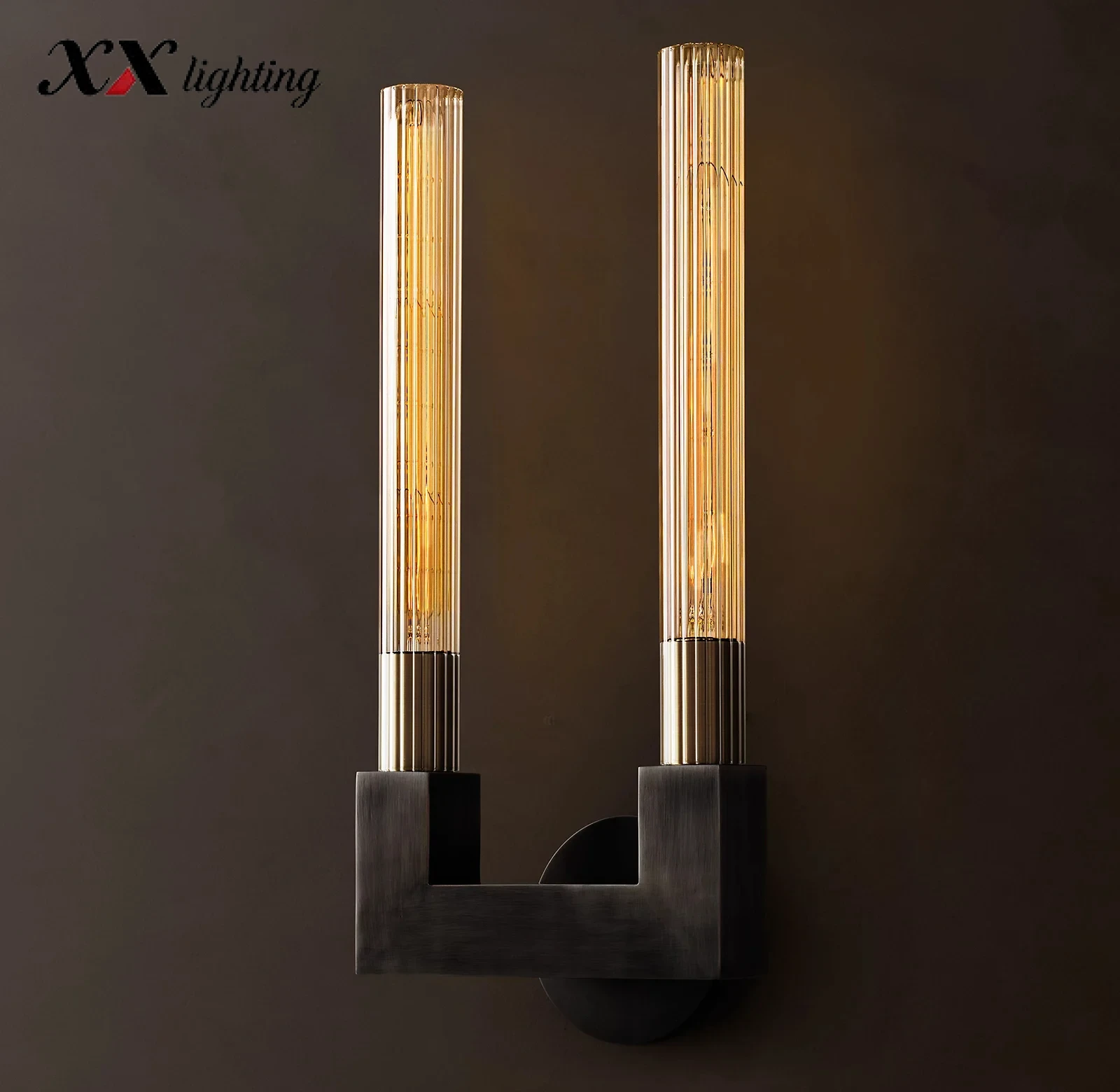 Cannele Double Sconce - 8¼″, Polished Nickel