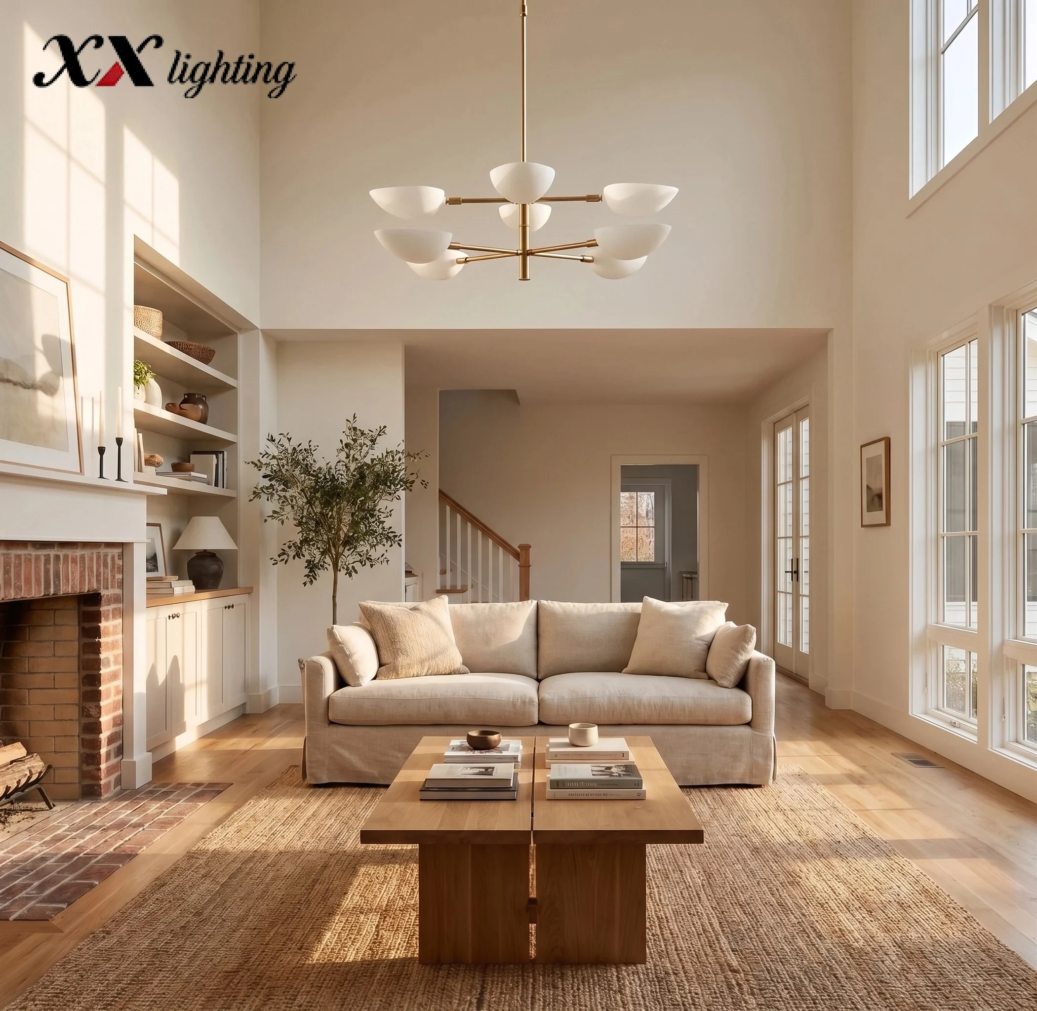 Graphic Chandelier 38 inch - 38", White