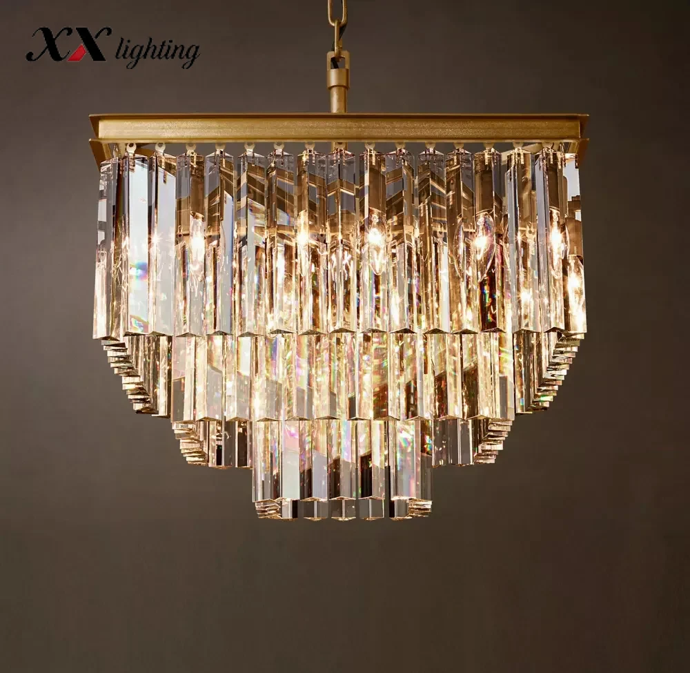 1920S Odeon Square Chandelier - 21¼″, Polished Nickel