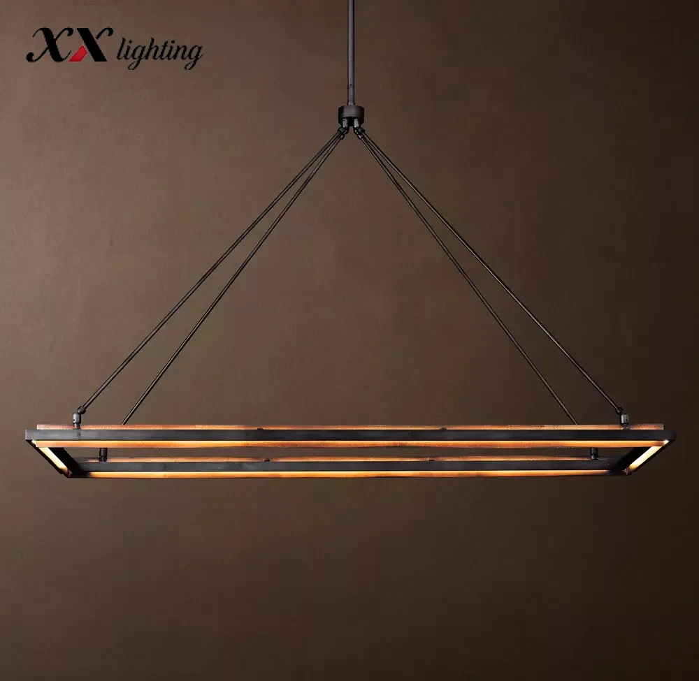 Peralta Rectangular Chandelier 50 inch - 62", Forged Iron