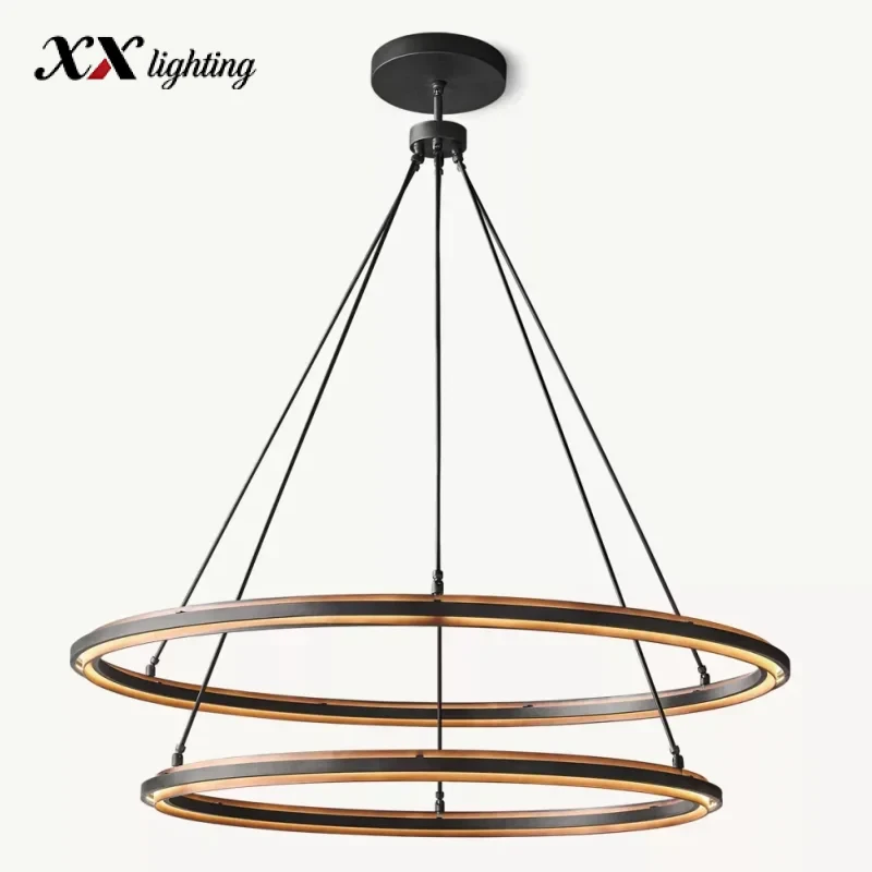Peralta Two-Tier Round Chandelier 60 inch - 60″, Forged Iron