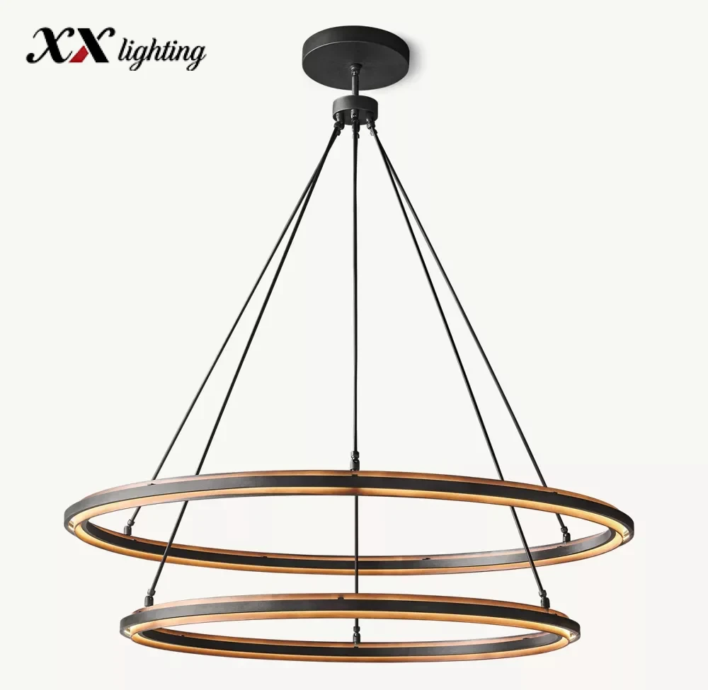 Peralta Two-Tier Round Chandelier 60 inch - 60″, Forged Iron