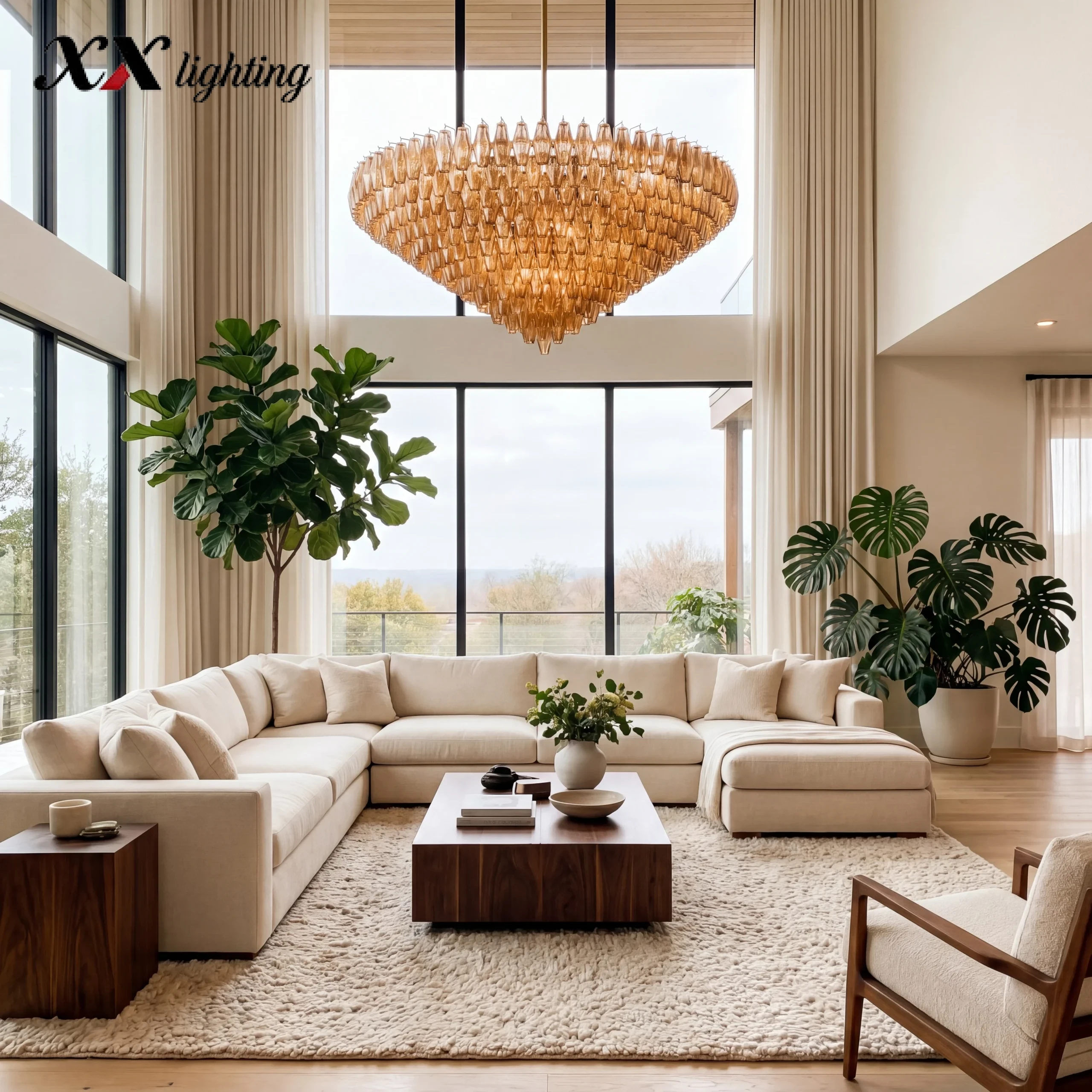 Chiara Clear Glass Tiered Round Chandelier