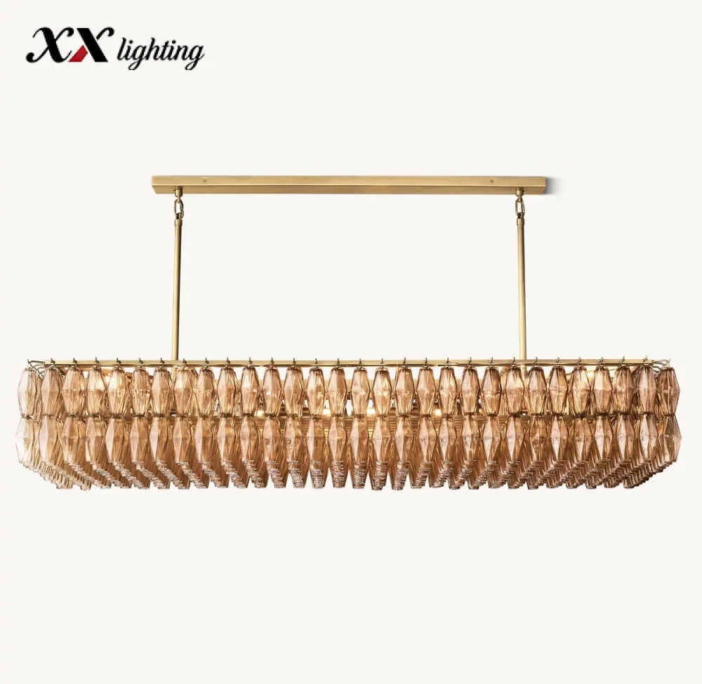 Chiara Clear Glass Rectangular Chandelier