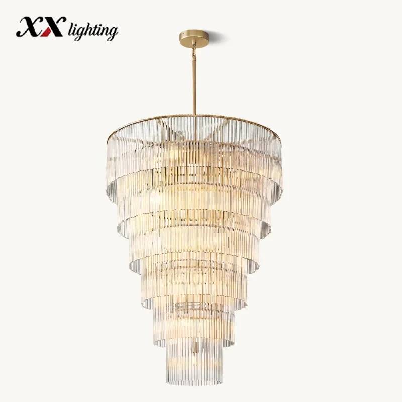 Amadeo Grand Chandelier 36 inch - 36″, Polished Nickel