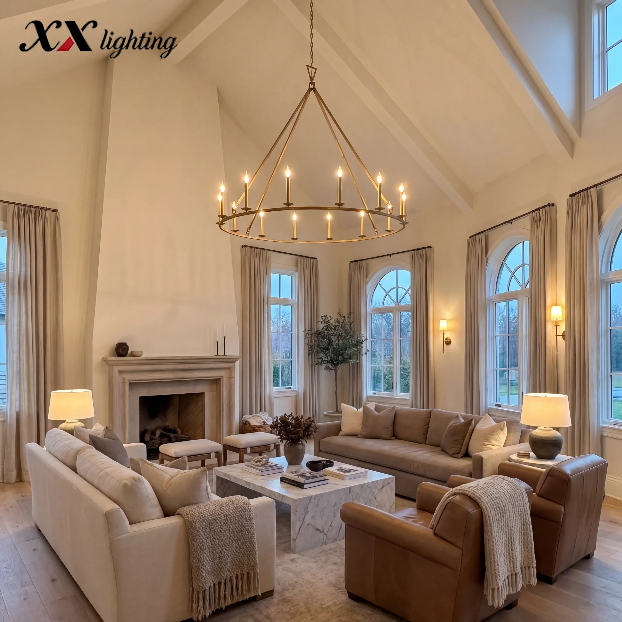 19Th C. English Openwork Round Chandelier 50 inch - 72", Burnished Silver Leaf
