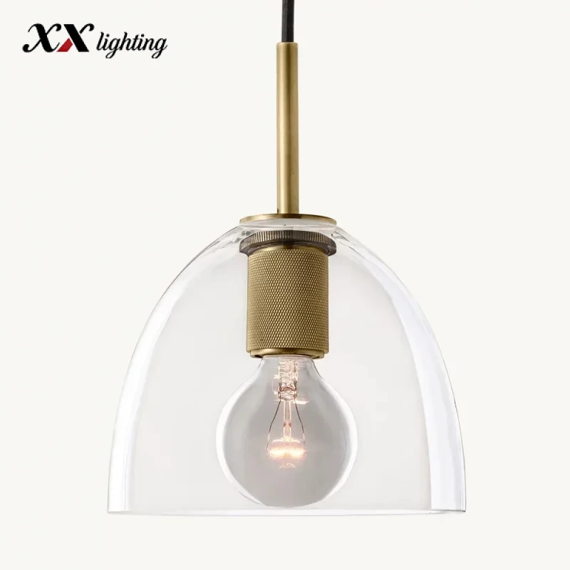 Utilitaire Cloche Shade Pendant 8 inch - 8″, Polished Nickel