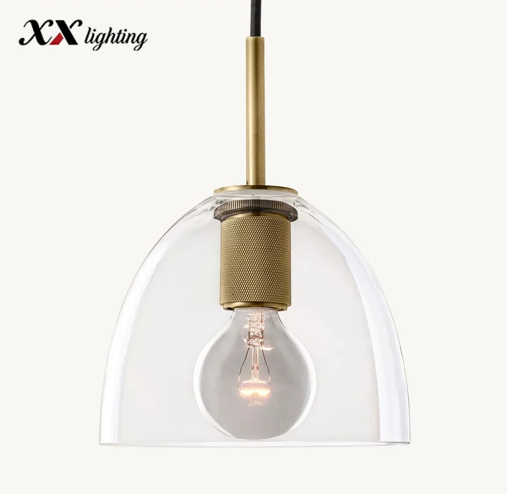 Utilitaire Cloche Shade Pendant 8 inch - 8″, Polished Nickel