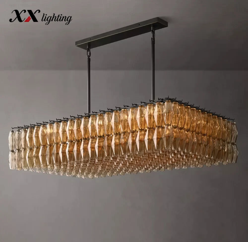 Chiara Clear Glass Rectangular Chandelier