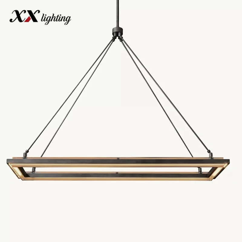 Peralta Rectangular Chandelier 50 inch - 48", Forged Iron