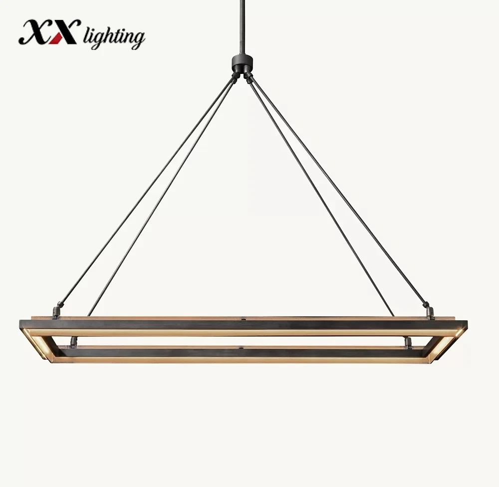 Peralta Rectangular Chandelier 50 inch - 48", Forged Iron