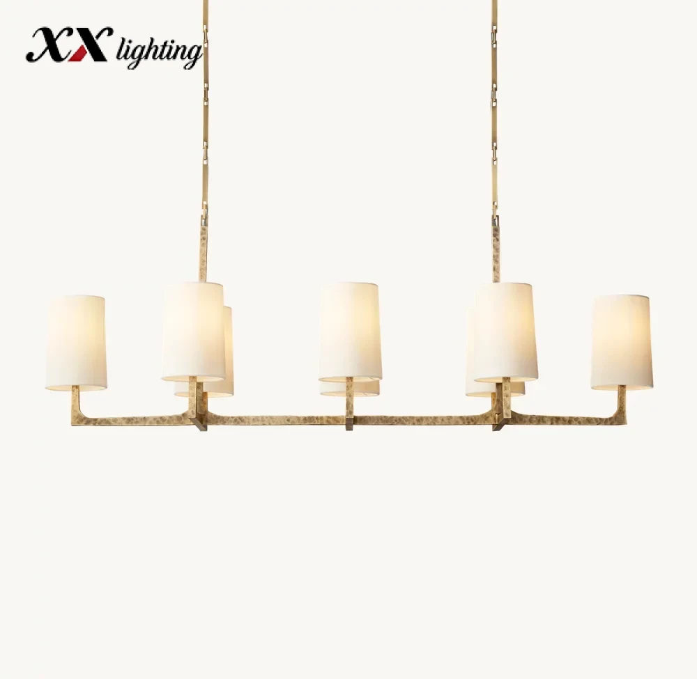 Wright Linear Chandelier 54 inch - 54″, Hammered Pewter