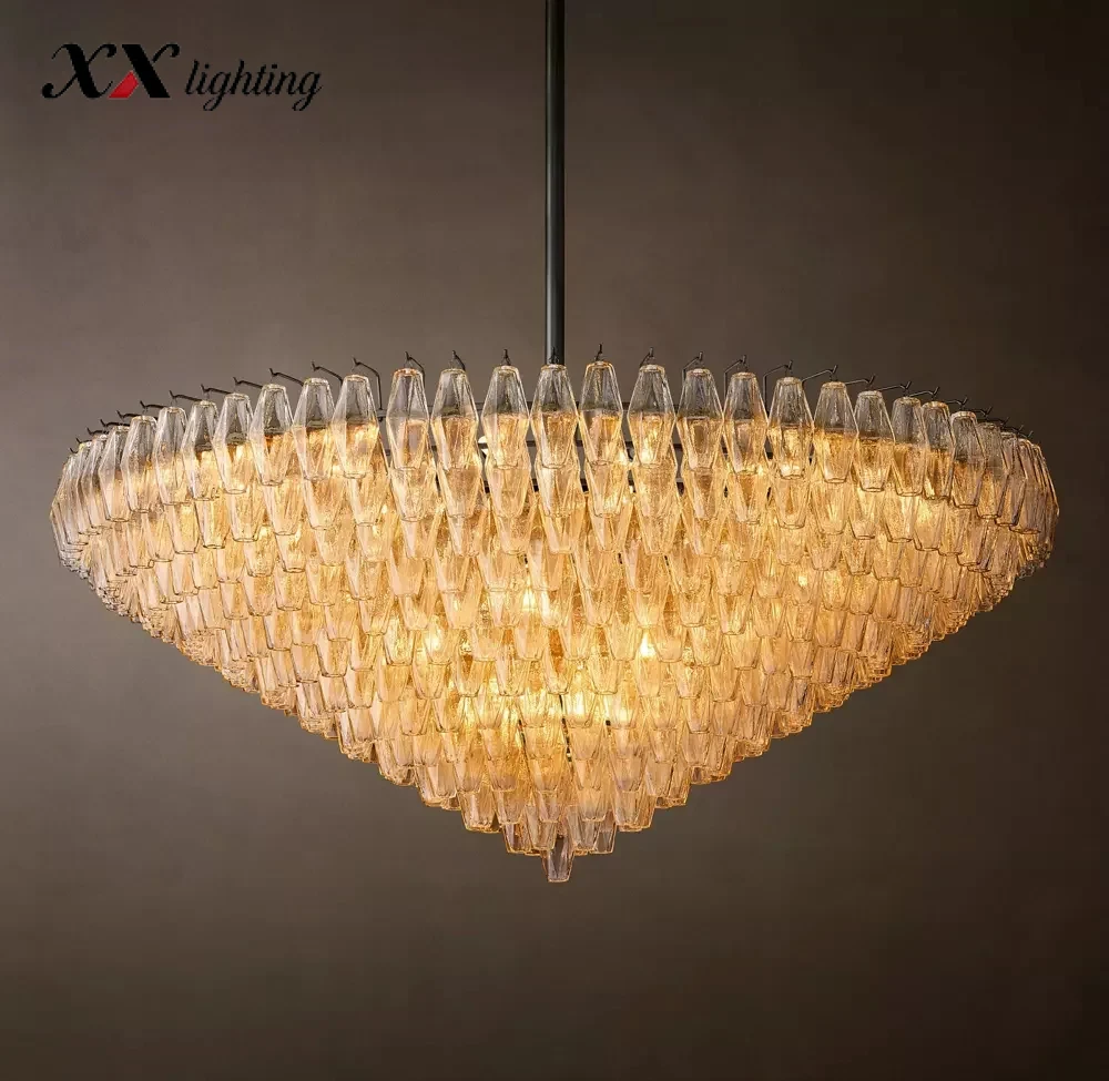 Chiara Clear Glass Tiered Round Chandelier