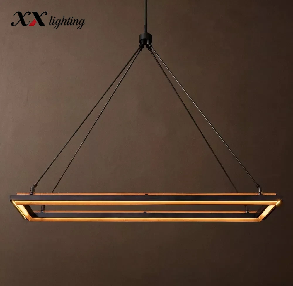 Peralta Rectangular Chandelier 50 inch - 48", Forged Iron