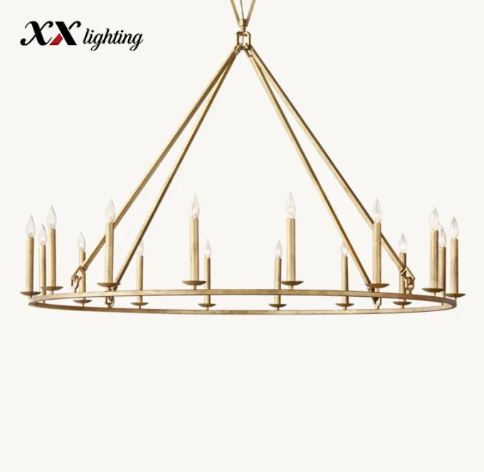 19Th C. English Openwork Round Chandelier 50 inch - 60", Burnished Silver Leaf