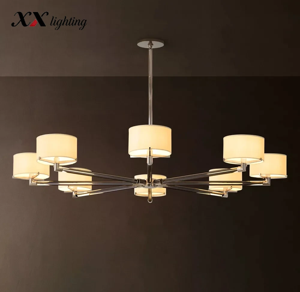 Truman Round Chandelier 36 inch - 60", Polished Nickel