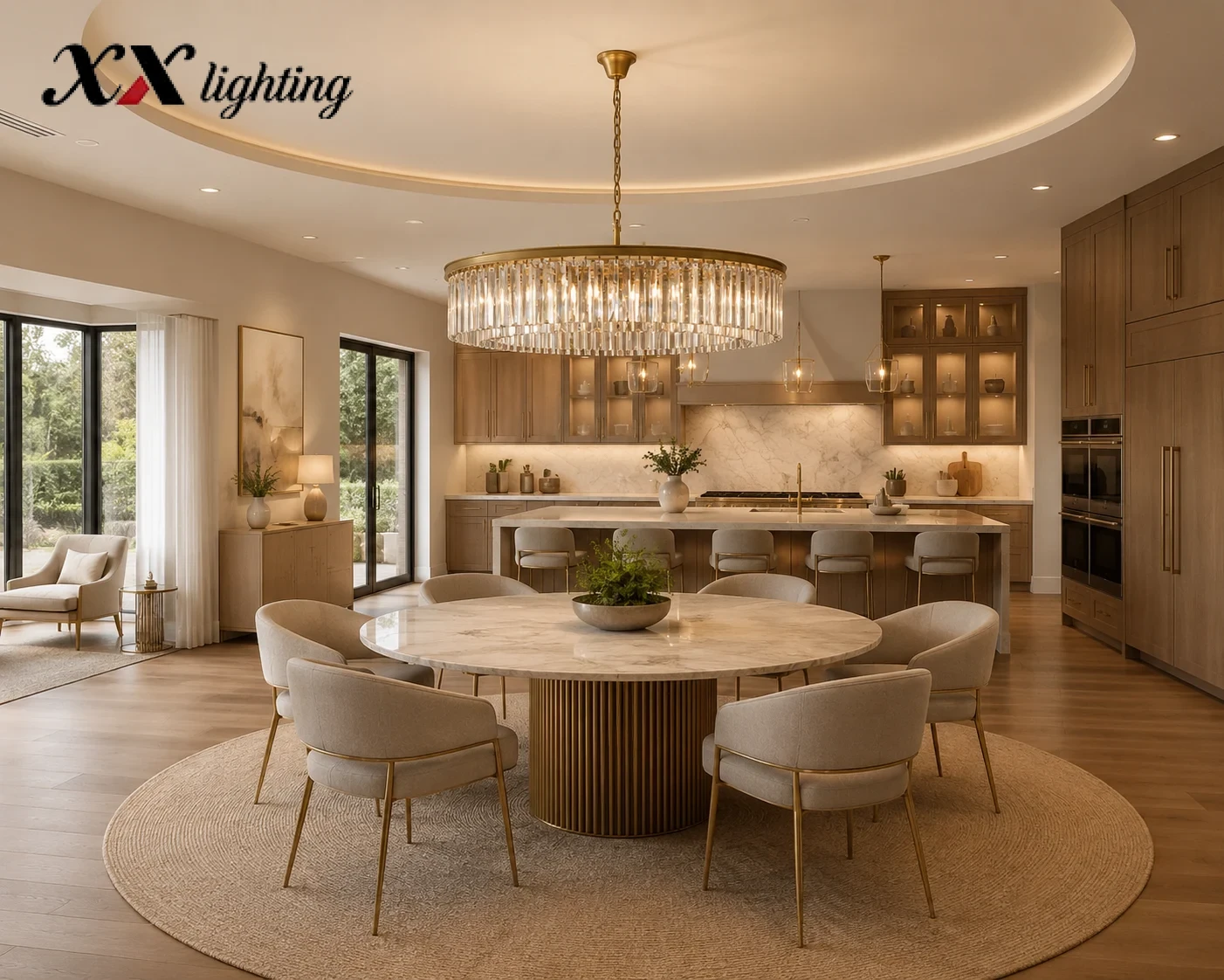 Rhys Round Chandelier - 43¼", Polished Nickel
