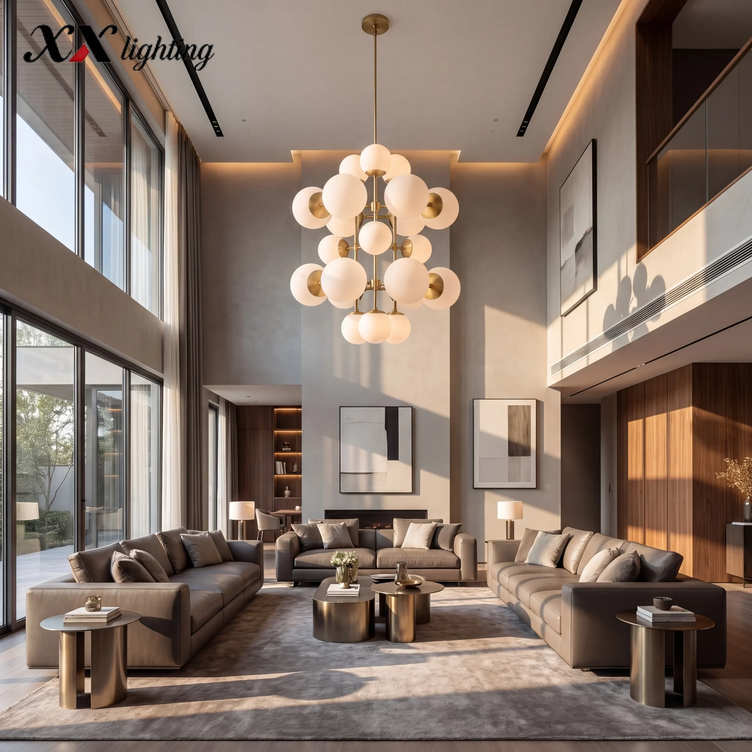 Cirque Tall Chandelier - 31¾″, Lacquered Burnished Brass