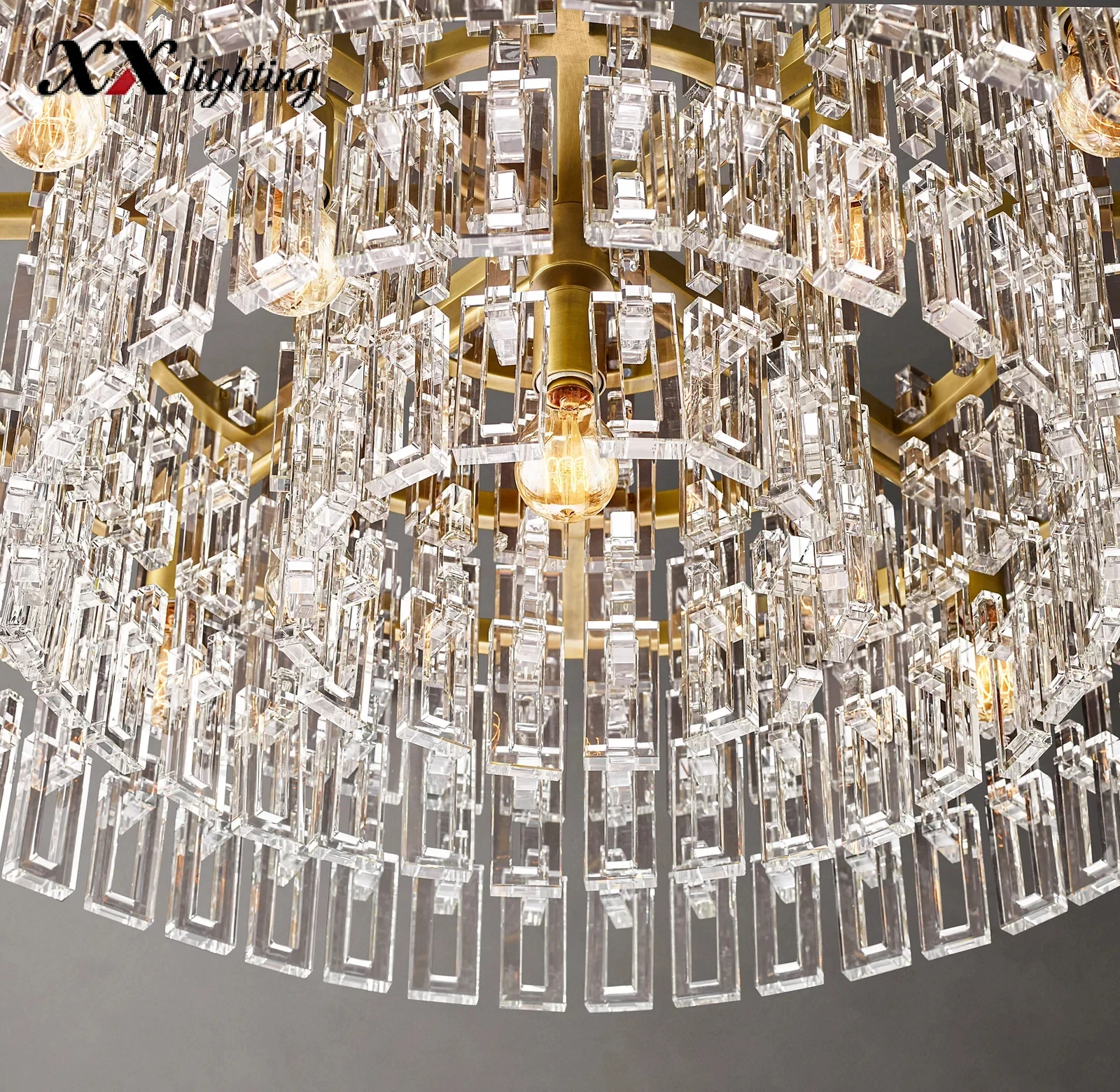 Marignan Round Chandelier 36 inch - 36″, Lacquered Burnished Brass